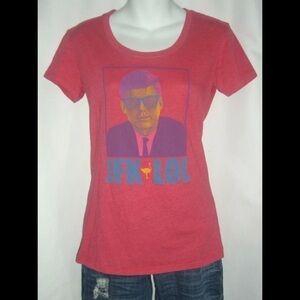 Chive Tees Heathered Red JFK LOL Neon Pop Art John F Kennedy President Retro M